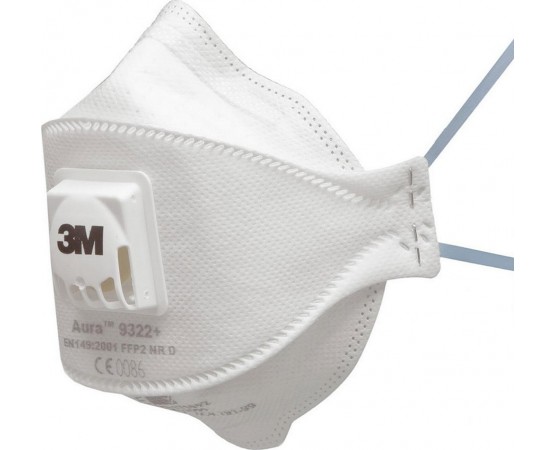 3M Aura Μάσκα Σωματιδίων, FFP2, Με βαλβίδα, 9322+, 1 ΤΜΧ