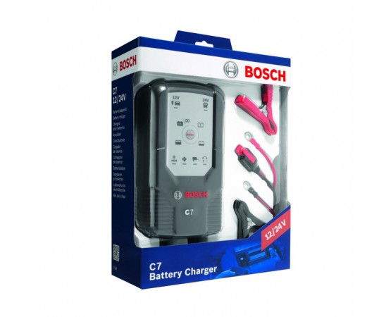 BOSCH C7 ΦΟΡΤΙΣΤΗΣ/ΣΥΝΤΗΡΗΤΗΣ 12V & 24V 7A Battery Charger Car-Moto-Boat-Trucks